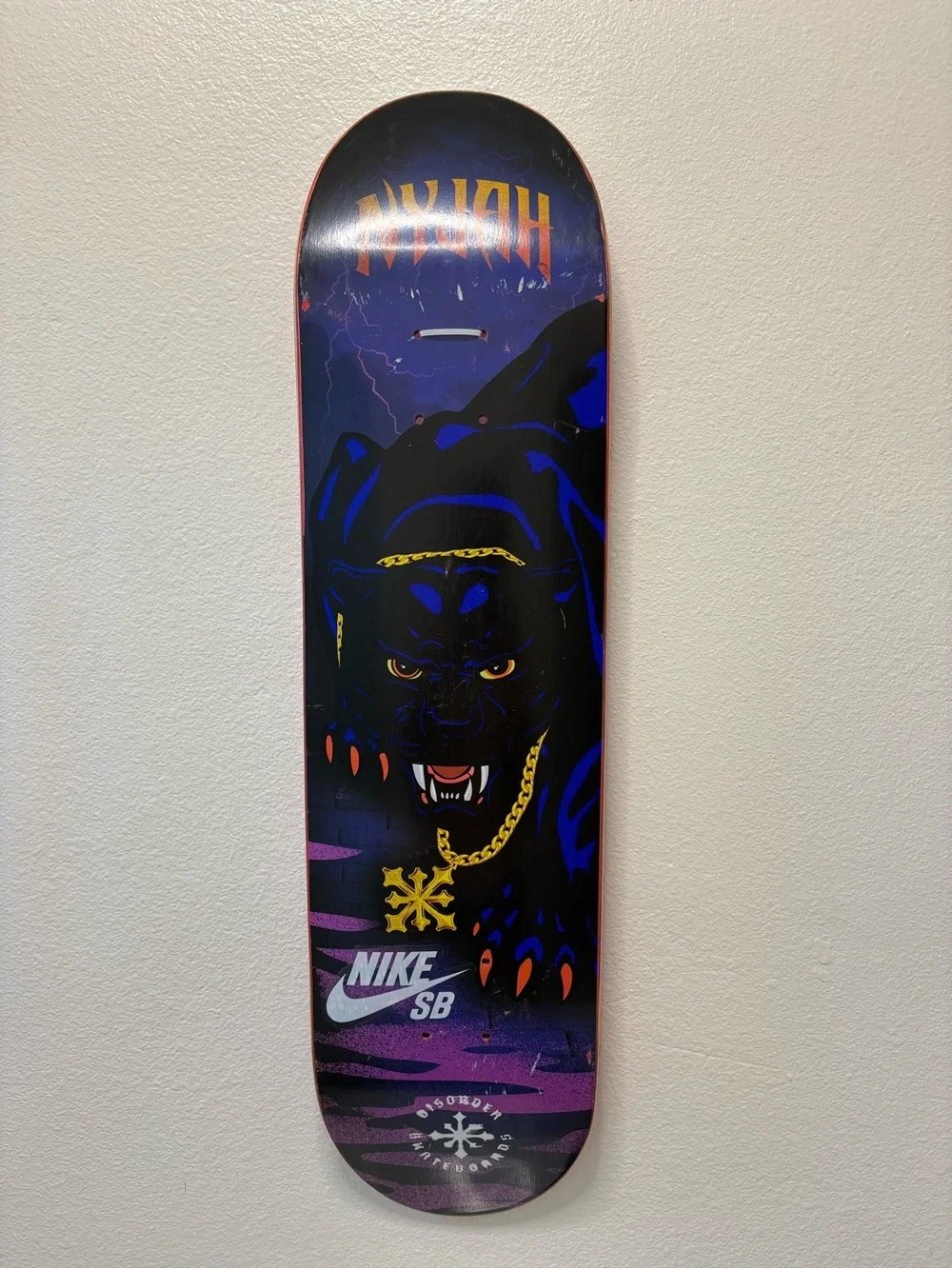 Nike SB Kids Black Panther Graphic Skateboard Deck - Black/Blue